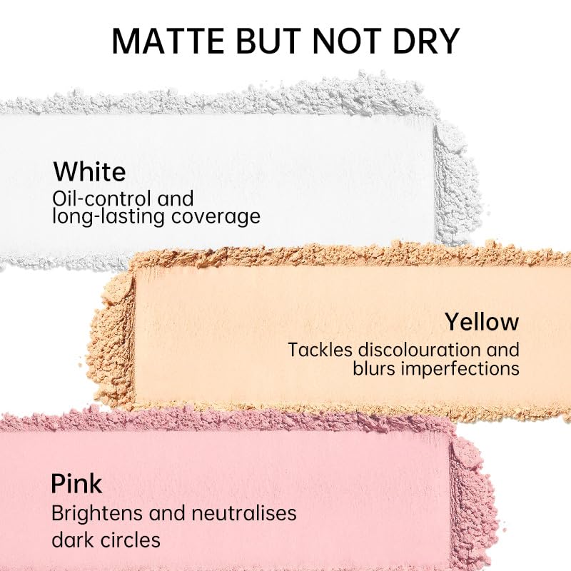 CATKIN Loose Setting Powder - Translucent Matte Finishing Powder, 3 Colors Even Skin Tone, Oil Control Makeup Pore Minimizing Powder with Velour Puff (0.42oz, C02 Matte for Oily Skin)
