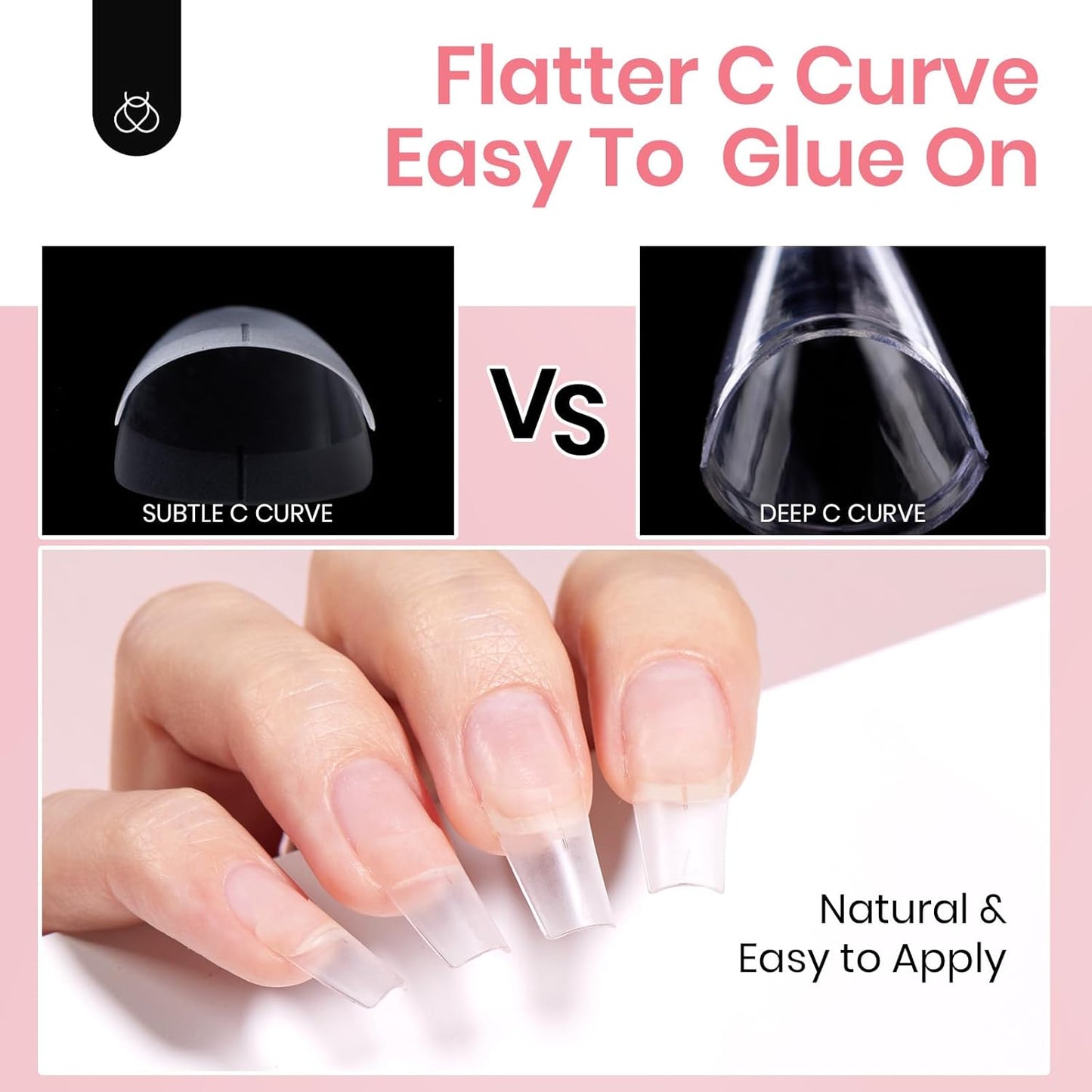 Beetles Gel Nail Tips Kit Etch-X, Square Medium, 288Pcs 12 Sizes, with 10mL Nail Glue, Pre-Etched Half Matte Half Cover Soft Acrylic False Nail Kit for Home DIY Salon Art Fall Press on Nail Extension