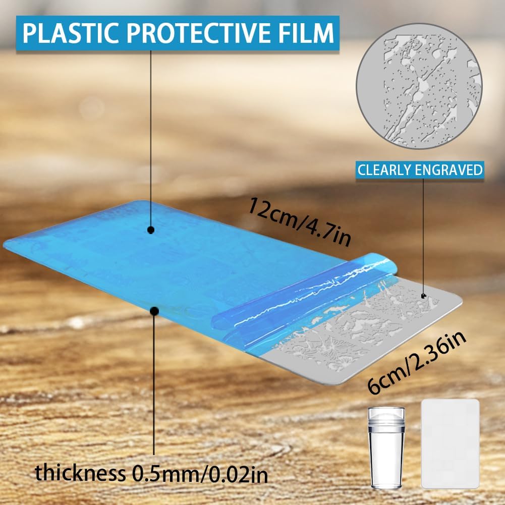 3Pcs Punk Nail Stamping Plate Set Snake Heart Nail Stamping Templates French Line Tip Nail Plates Flames Star Stainless Steel DIY Reusable Tools with Stamper Scraper for Manicure Printing