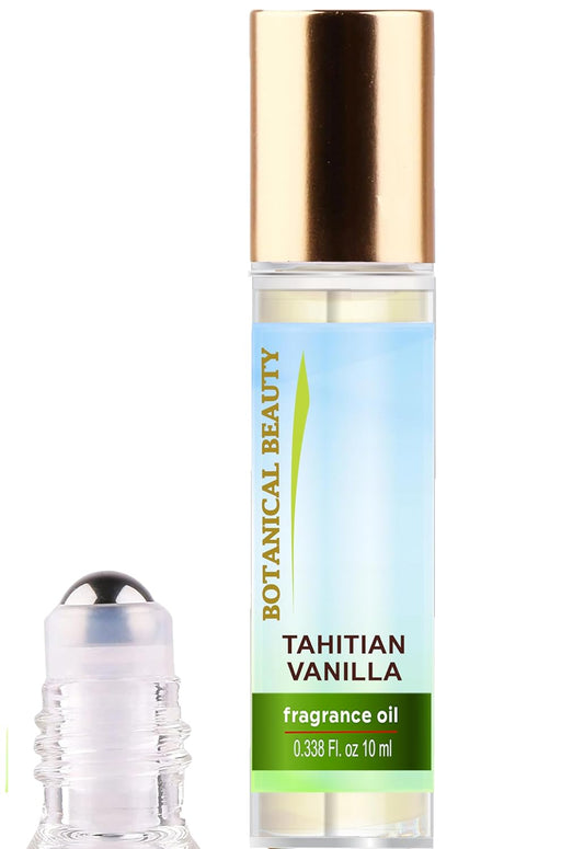 Botanical Beauty TAHITIAN VANILLA FRAGRANCE OIL ROLL-ON 0.338 FL OZ (10 ML) Rollerball Perfume, Alcohol-Free, Long Lasting