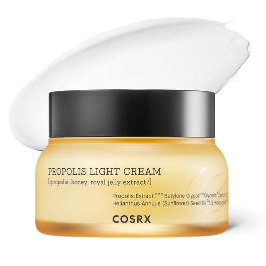 COSRX Full Fit Propolis Light Cream, 2.19 Fl.oz / 65ml, Propolis 64.5%, Hydrating Daily Day and Night Moisturiser, Korean Skin Care, Not Tested on Animals, Paraben Free