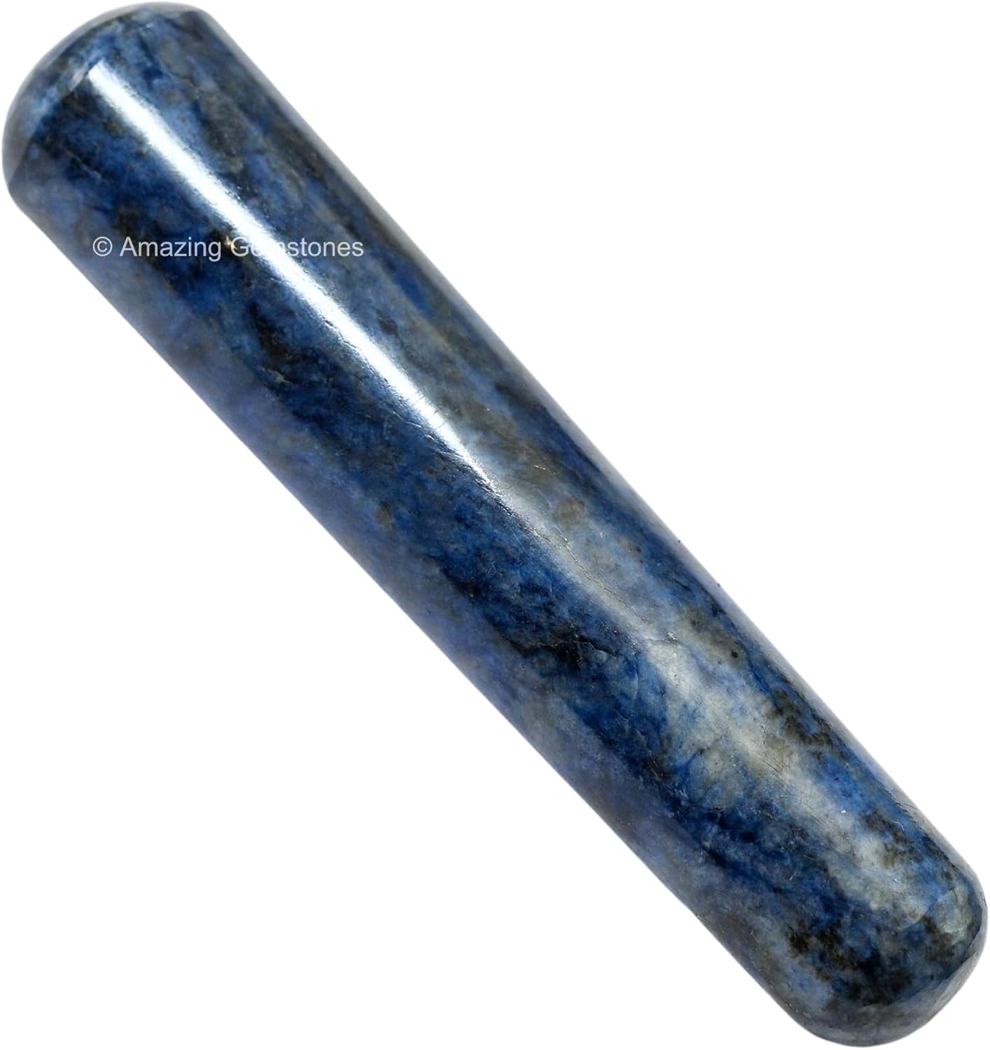 Amazing Gemstone Sodalite Crystal Wand Massage Stick - Pelvic Wand Gua Sha for Adults - Crystals and Healing Stones Massage Wands for Adults Gifts (Smooth)