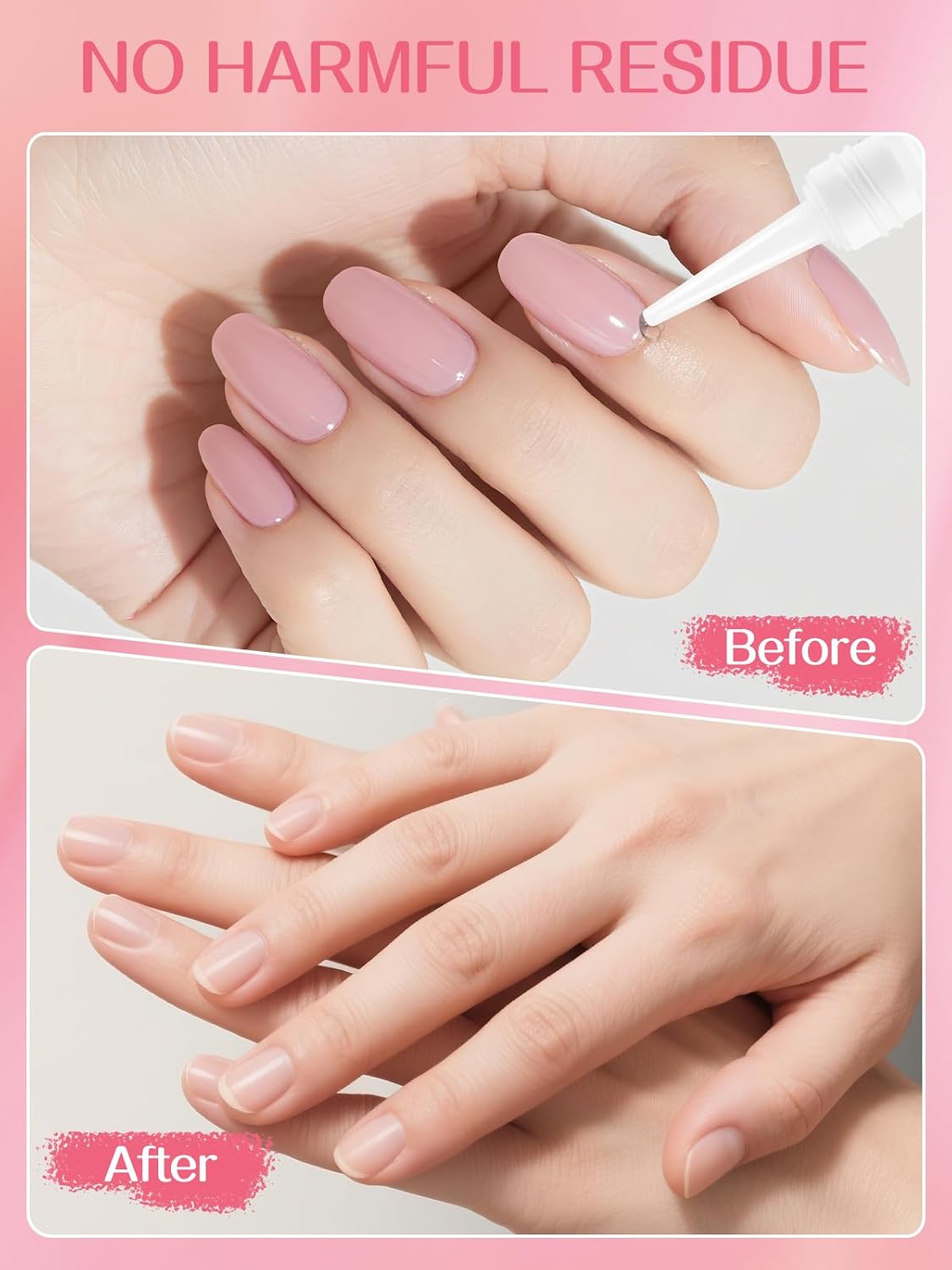 EBANKU Nail Glue Remover for Press On Nails, 10 x 15ML Gel Remover for Acrylic Tips Nail Glue Fast Acting Adhesive Gel Low Odor Liquid for Quick Removal