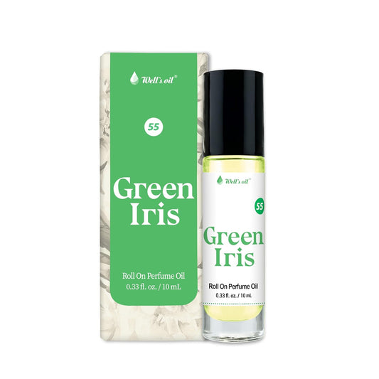 Well's Oil Roll-On Perfume Oil (Green Iris) | Woody Floral Notes | Long-Lasting | Paraben-Free | 0.33 Fl Oz / 10 ml