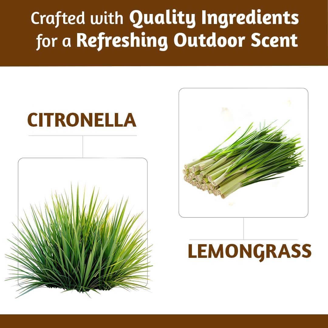 Folkulture Citronella Incense Sticks | Pack of 120 Long 12” Citronella & Lemongrass Incense Sticks | Slow Burn, Non Toxic, Organic |for Patios, Gardens, Camping, BBQs & Outdoor Gatherings