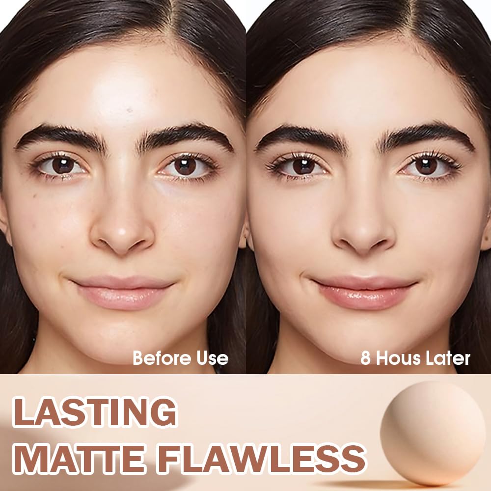 Kaely Pressed Face Powder Compact, Oil Control Flawless Makeup Setting Powder, Perfection Matte Compact Powder Foundation, polvo compacto de maquillaje, Lightweight Waterproof, 01 Calassic Ivory