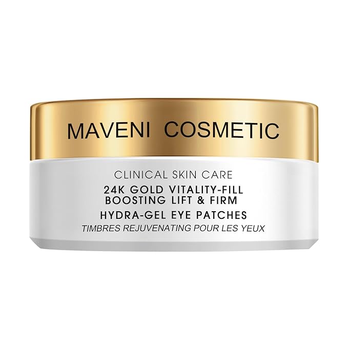 COSMETIC |24k Gold Vitality-Fill Hydra-Gel Eye Patches | Anti-Aging Under-Eye Patches, Help Boosting Lift & Firm the Look of the Eye Area
