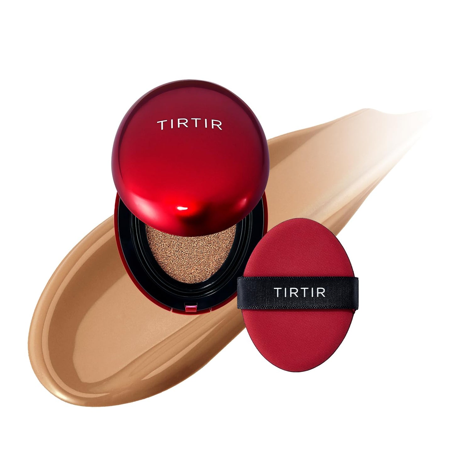 [*Mini Size*] TIRTIR Mask Fit Red Cushion Foundation | Full coverage, Weightless, Skin fit, Satin Glow Finish, Korean Makeup BB Foundation, beauty, Tattoo cover up, Buildable (#34N Pecan, 0.15 Fl Oz)