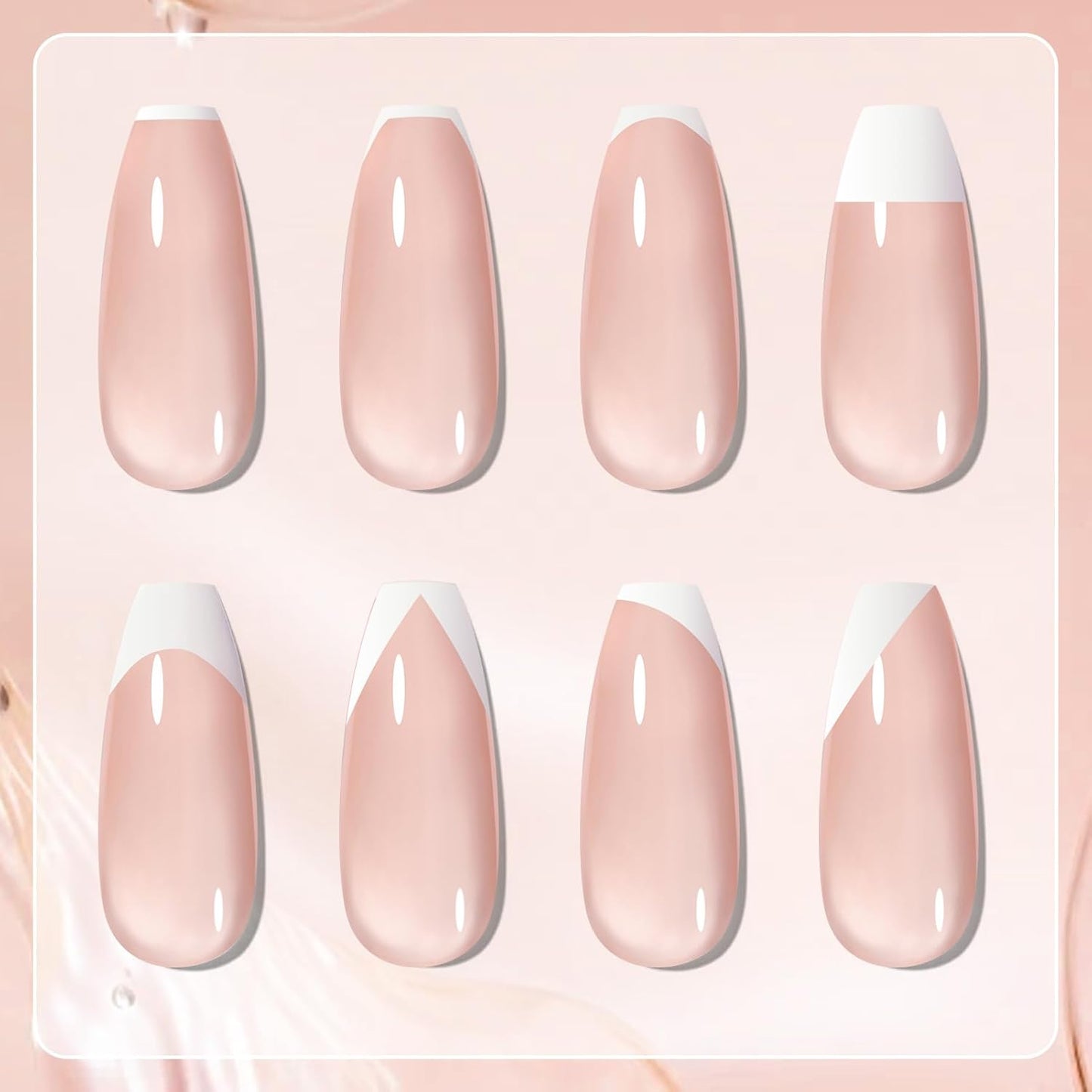 Born Pretty French Manicure Kit, Nail Stamper and 2Pcs Gel Nail Polish, Include Jelly Nude White Colors for French Tip DIY Salon, U V Light Cure
