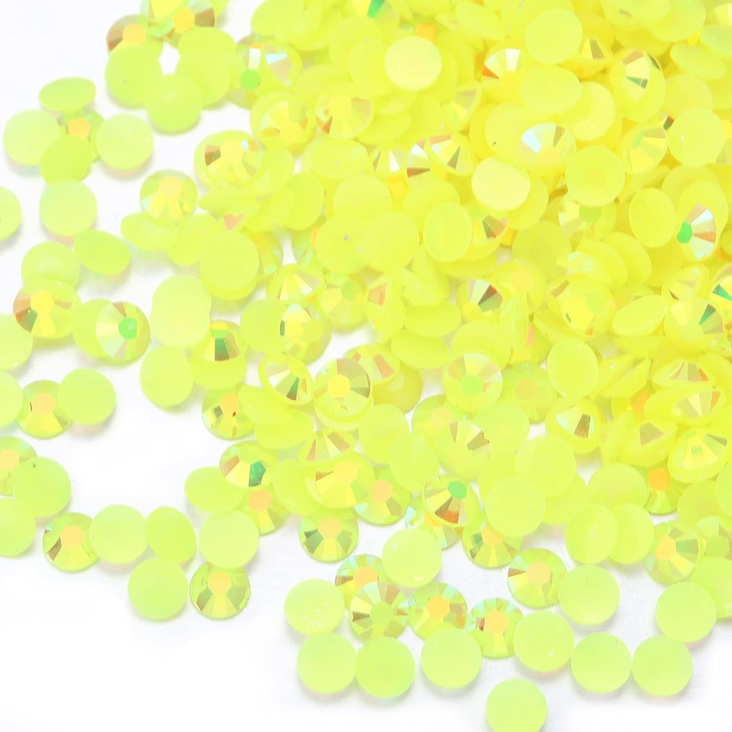 Multi Size 3mm 4mm 5mm Rhinestones Set for Nails Crafts Yellow Non Hotfix Rhinestones Nail Gems Rhinestone Jelly AB&Round Flat Back Resin Rhinestone for Makeup Clothes Shoes Eyes Bottles Crafts