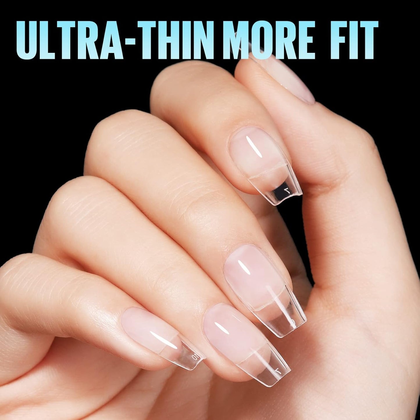 TOMICCA Medium Coffin Nail Tips, 240Pcs Half Matte Nail Tips, 15 Sizes Nail Extension Tips Set, Full Cover Pre Shaped Fake Nails for Beginner and Professional DIY Nail Salon