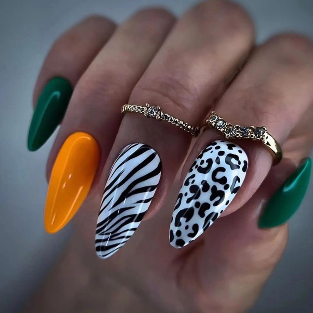 Leopard Snake Nail Stamping Plate Stencils for Nail Art Reusable 2Pcs Large Size Nail Stamper Plates Templates Cat Crocodiles Stripes Line Print Nail Design Stamp Plate Stainless Steel Nail Art Tools