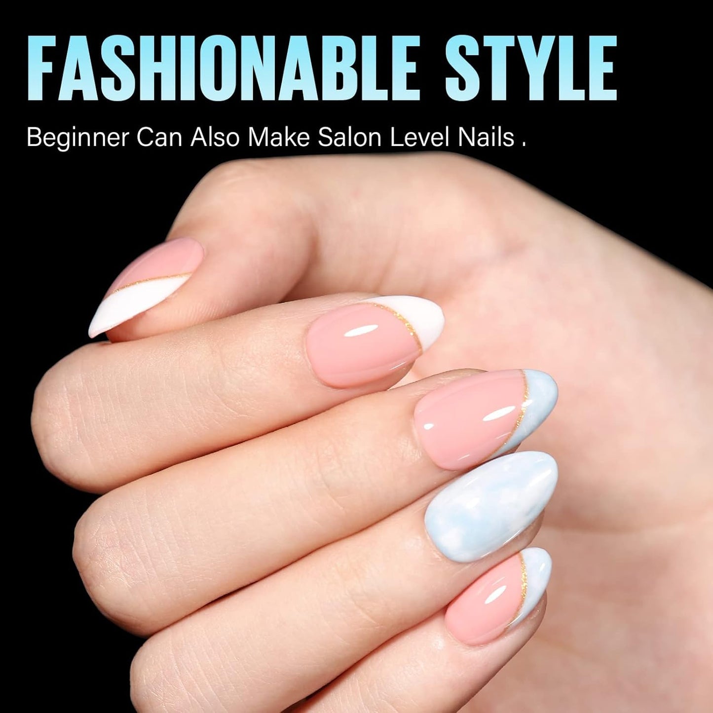 TOMICCA Short Almond Nail Tips - 450Pcs Acrylic Nail Tips Kit, 15 Sizes Pre Buffed Almond False Tips, Full Cover Double-sided Matte Nails for Nail Art Extension Press on Nails