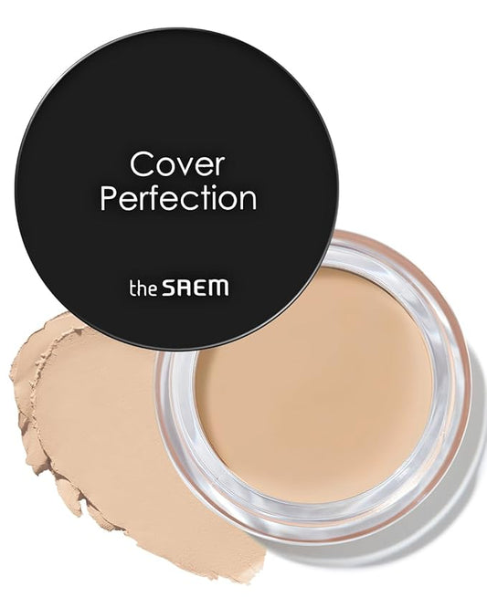 THESAEM Cover Perfection Pot Concealer #0.5 Ice Beige - High Adherence & Coverage Balm, Conceals Blemish & Acne Spots, Matte Finish Sebum Control for Oily and Combination Skin