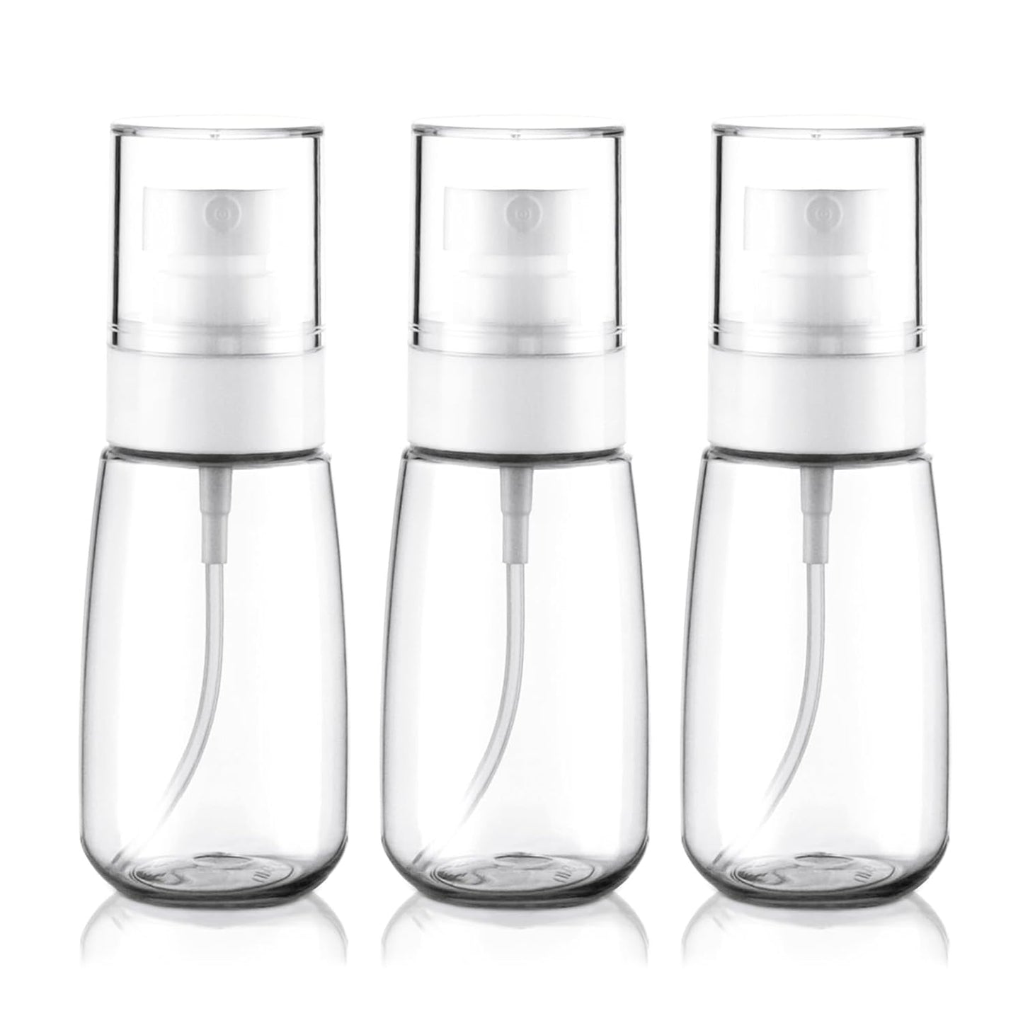 Cosywell Travel Spray Bottle TSA Approved 2oz 60ml 3 Pack Leak Proof Fine Mist Spray Bottles Empty Plastic Refillable Spray Bottle for Perfume Essential Oils Toners Rose Water Cosmetics(3Clear)