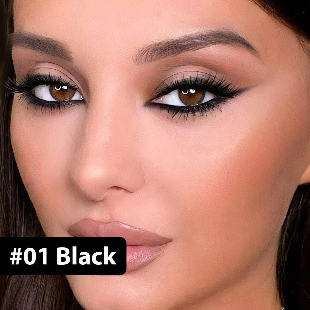 evpct 1Pcs Black Color Gel Glitter Eyeliner Pencils Set for Women Waterline Waterproof Smudge Proof lapiz de ojos delineador de ojos contra el agua Eye Liner Makeup,01# Black