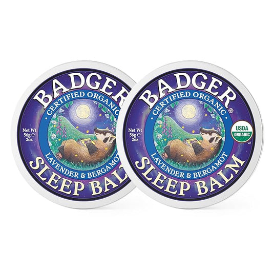 Badger - Sleep Balm, Lavender & Bergamot, Natural Sleep Balm, Scented Relaxing Balm for Children and Adults, Calming Night Balm, Organic Sleep Balm, 2 oz (2 Pack)