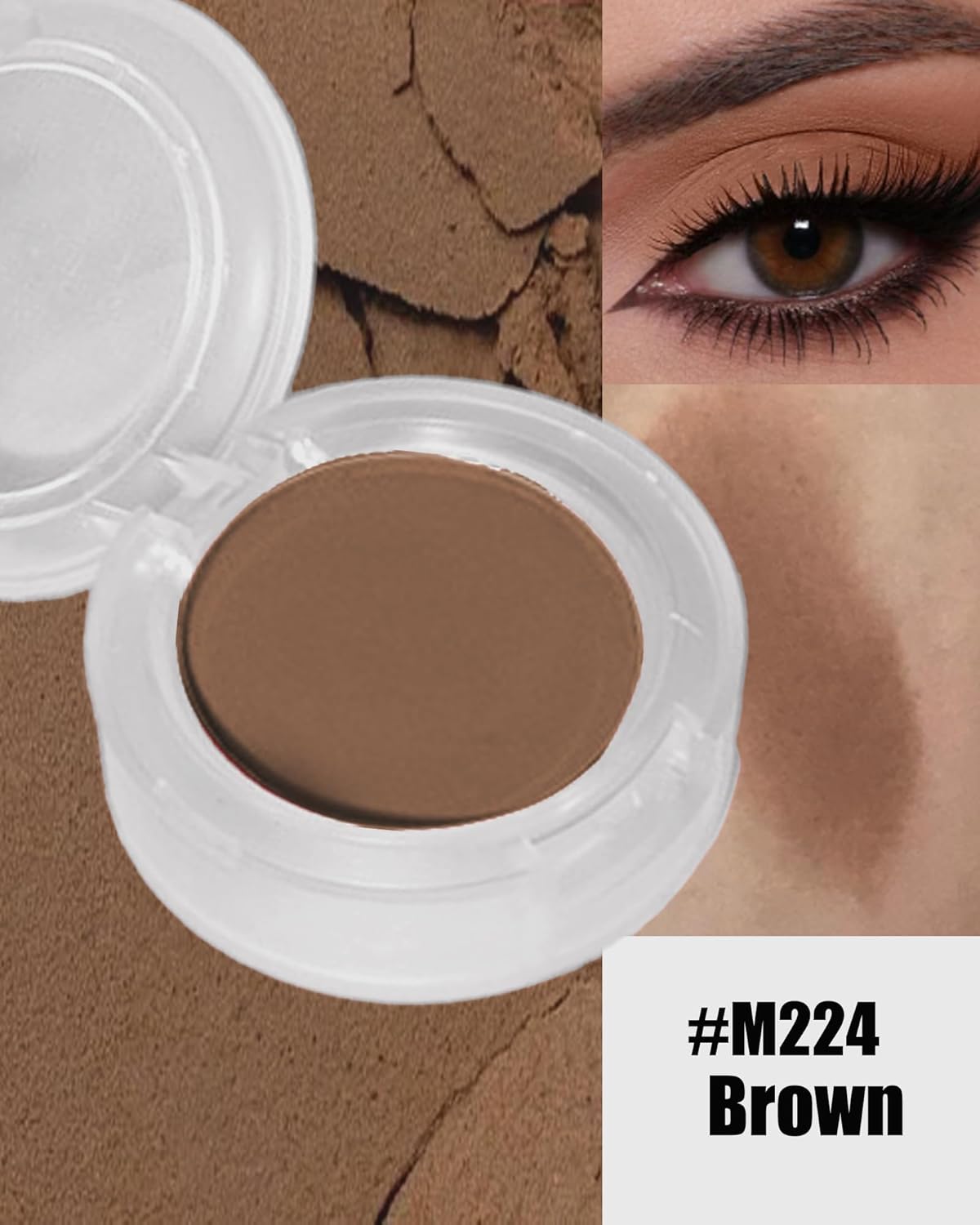 Single Matte Eyeshadow,Brown Eye Shadow Palette Makeup for Older Women, High Pigment Waterproof Nude Pressed Eye Shadows Brow Powder with Smooth Lightweight Powde,Blendable for Daily Eye Look-224