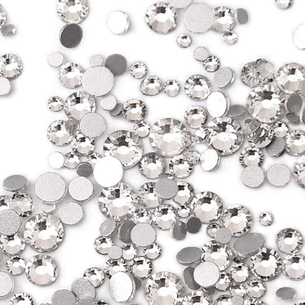 Rhinestones flat back gems round DIY decorative Nail Face and apparel accessories ss3-20 mix size(4320pcs crystal)