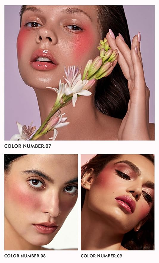 MAEPEOR Cream Blush 9 Color Smooth High-Pigmented Buildable Face Blush Long-Lasting Natural Look Face Blush for Cheeks (Color 08)