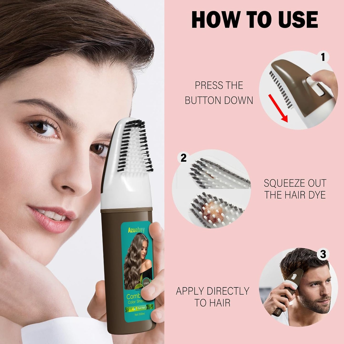 Linen Hair Dye Shampoo,Hair Dye,Hair Color Shampoo,Champu Para Canas 4 in 1 Semi-Permanent Gray Hair Coverage,shampoo para pintar el cabello for Women & Men Herbal Natural Plant (Linen)