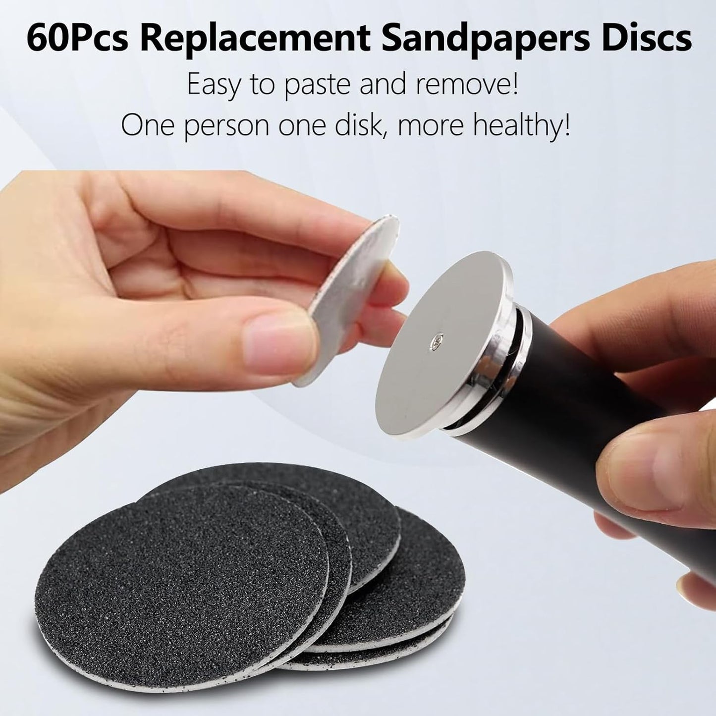 60 Pcs Replaceable Sandpaper Refill Discs for Electric Foot File Callus Remover Foot Care Dead Skin Cracked Hard Skin Removal - Coarse 80 Grit