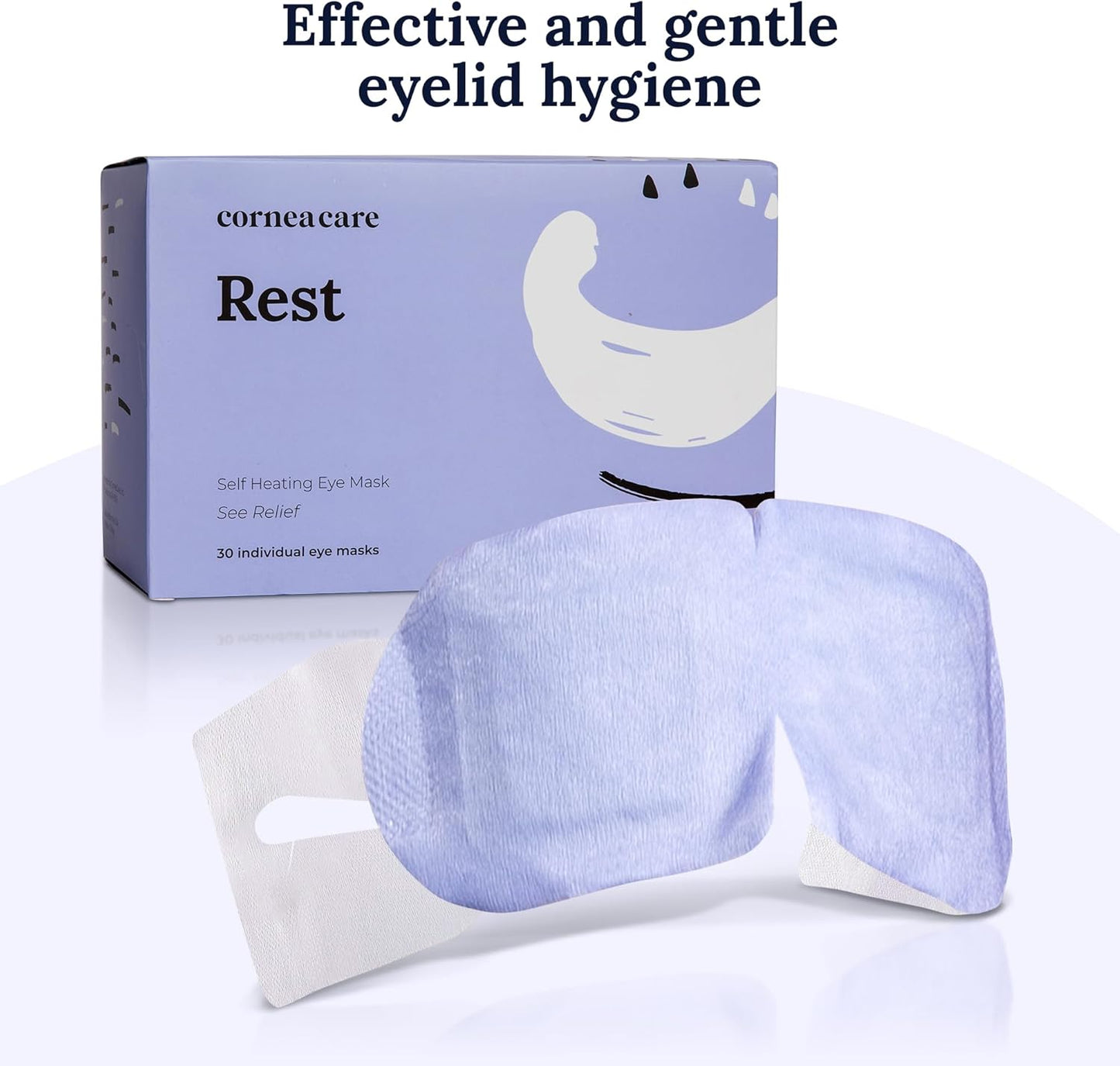 Rest: Self heating warm compress for dry eye | Heated eye Mask for fast relief | No microwave or washcloths needed | Travel ready | 90 counts