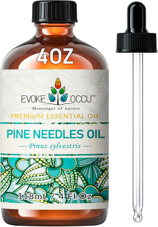 EVOKE OCCU Pine Essential Oil for Diffuser, Fresh Pine Scent for Aromatherapy, Skin, Hair Care, Soap & Candle Making - 4 Fl Oz