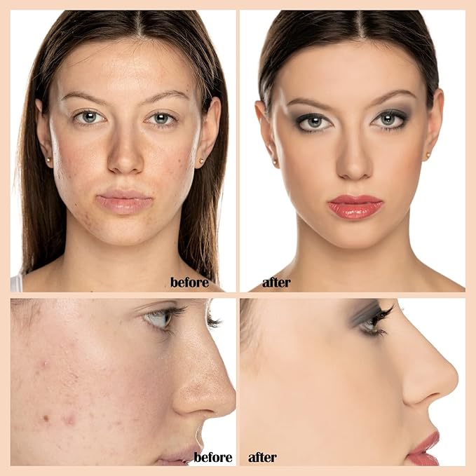 PHOERA Foundation Makeup Naturally Liquid Foundation Full Coverage Mattle Oil-Control Concealer 8 Colors Optional,Great Choice For Gift (2pcs,#103 Warm Peach)