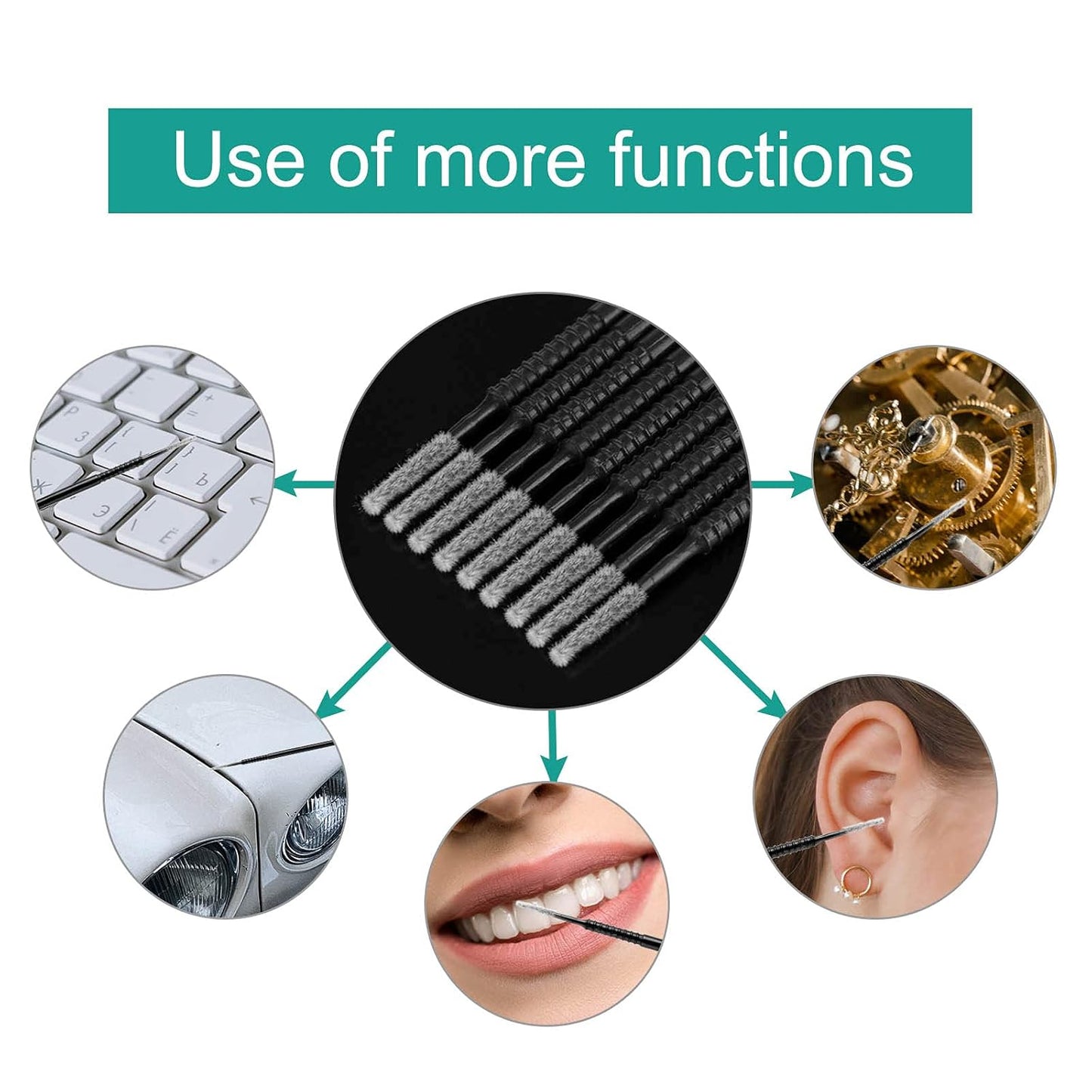 200PCS Micro Applicators Brushes Mini Cotton Swabs Remove Grafted Eyelash Glue Dedicated Brush Disposable Microswabs for Eyelash Extensions Make up and Lash Clean and Personal Care (Black)