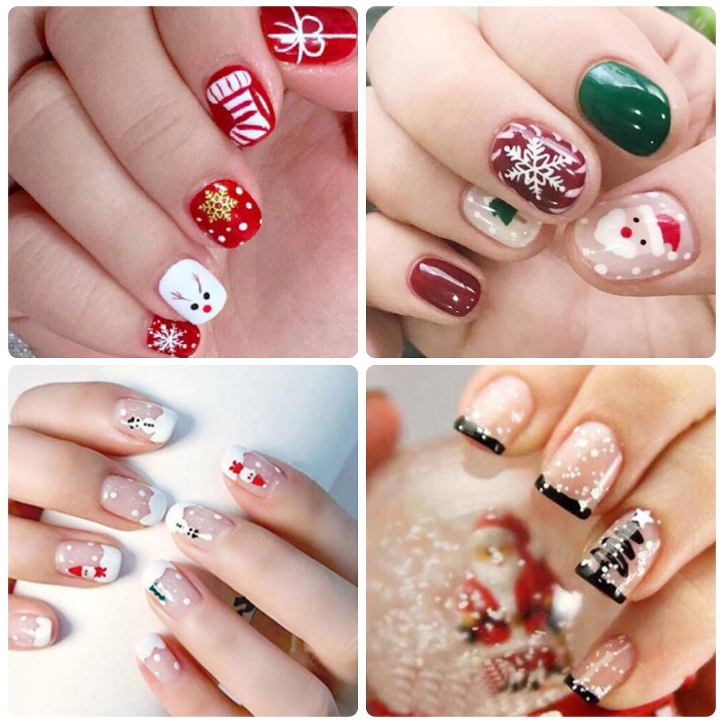 WOKOTO 20 Sheets Christmas Nail Stickers Stick On Nail Polish Strips For Christmas Day Winter Nail Art Polish Stickers Christmas Gel Nail Wraps Christmas Father Deer Tree Gel Nail Strips Stickers