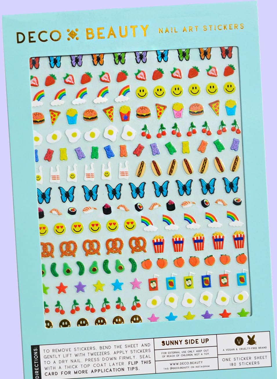 Sunny Side Up Nail Stickers - Lightweight & Easy-to-Apply Nail Art with Cute & Trendy Design - Durable & Long-Lasting Nail Stickers for Women, Ideal for DIY Manicures