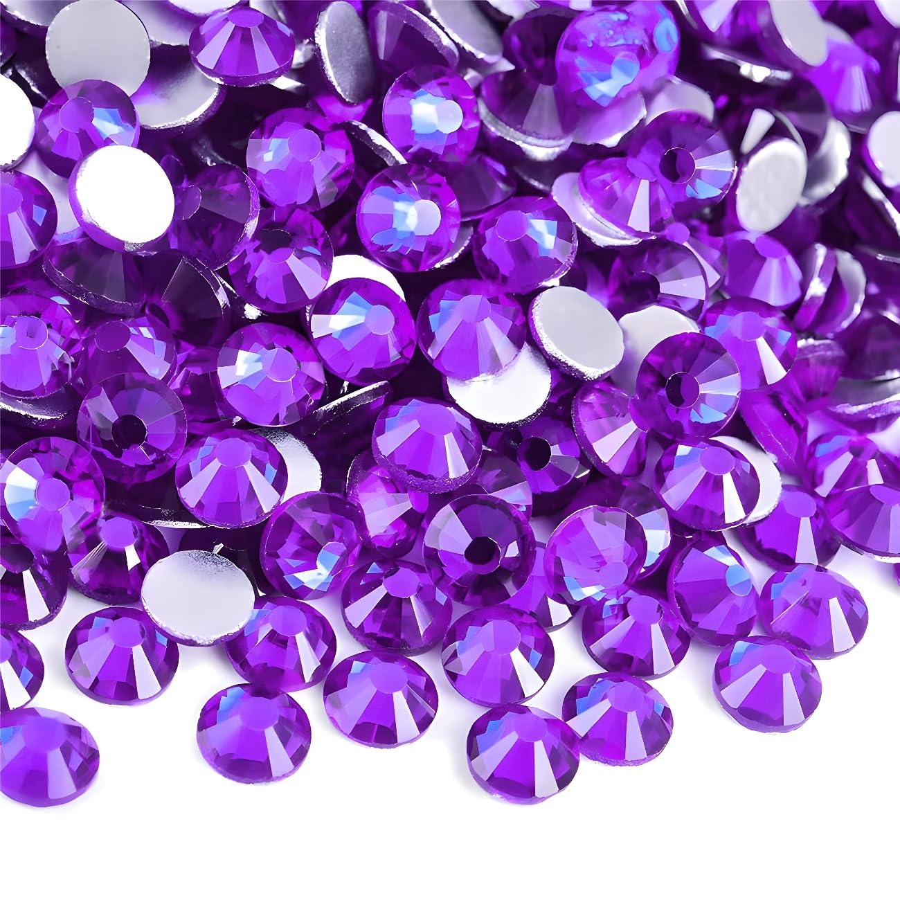 Flatback Rhinestones Round Gems for Nails Art and Crafts 4000Pcs SS6 2mm Glitter Crystals Stone DIY Bags Clothes Shoes (Purple)