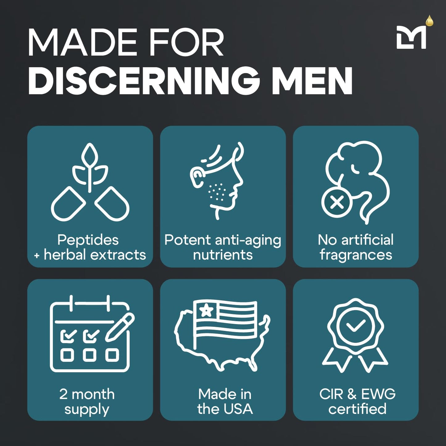 Titan Peptide Anti-Aging Mens Face Cream – Mens Face Moisturizer – For Men, Face Lotion – Men, Skin Care – Tighten, Firm, Revitalize – Peptides, Vitamin C & E, Squalane – All Skin – Unscented