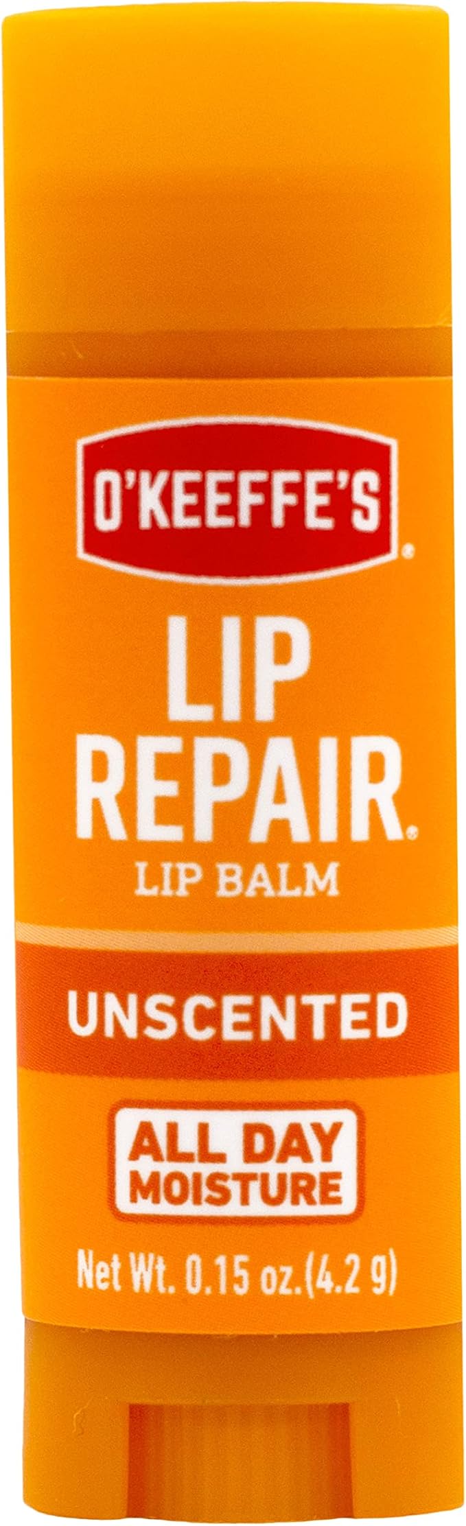 O'Keeffe's Unscented Lip Repair Lip Balm for Dry, Cracked Lips, Stick, (Pack of 1)