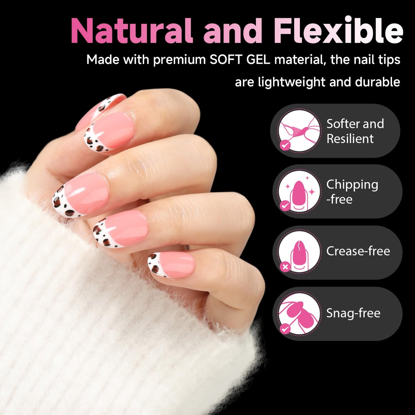 UNA GELLA Oval Gel Nail Tips, 312 Pcs Short Oval Round Nails Pre-Etched Half Matte Clear Acrylic Full Cover Press on Fake Nails No Filing Needed for DIY & Nail Extensions 12 Sizes