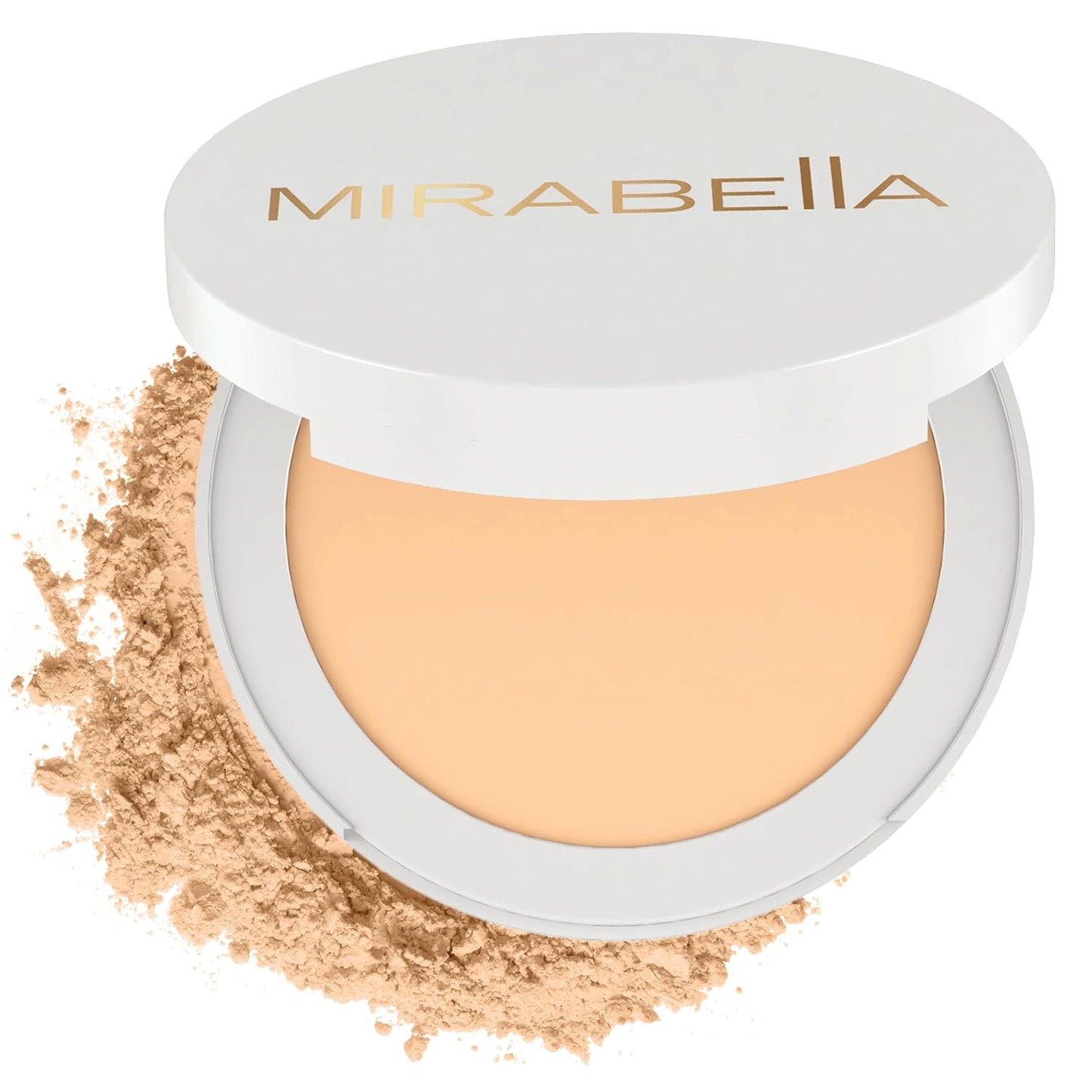 Mirabella Invincible For All Pure Pressed Foundation - Buildable Mineral Foundation & Blurring Setting Powder for All Skin Types - HD Matte Finishing Powder - Fair F6