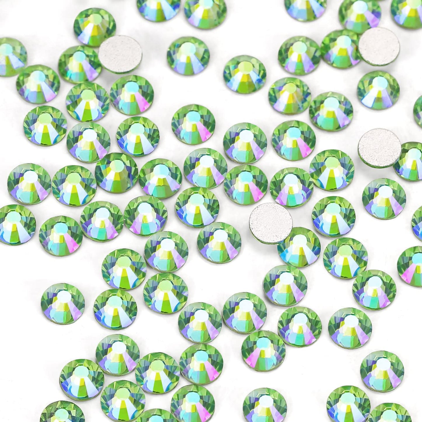 1440Pcs Light-green Ab Crystal Rhinestones,Glass Flatback Rhinestones Gemstones for Nail Face Makeup Art Crafts Clothes Decoration-(SS20,4.8mm,Light-green Ab)