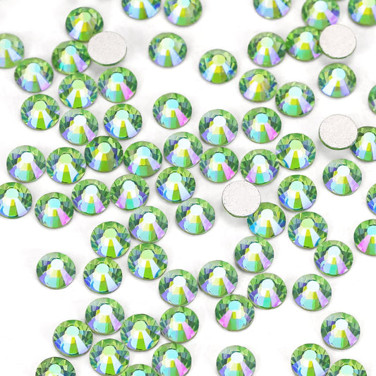 1440Pcs Light-green Ab Crystal Rhinestones,Glass Flatback Rhinestones Gemstones for Nail Face Makeup Art Crafts Clothes Decoration-(SS20,4.8mm,Light-green Ab)