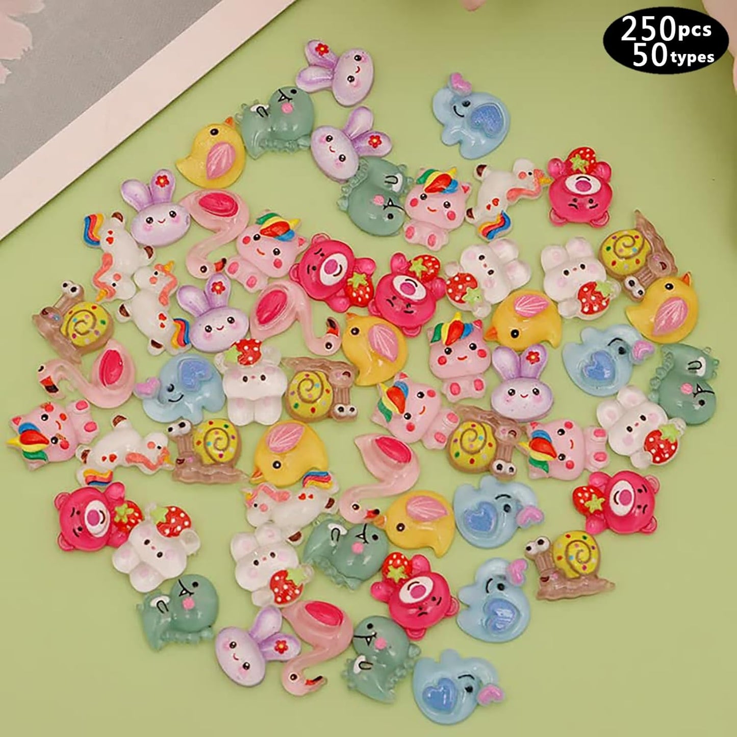 250pc 3D Nail Charms Set - Diverse Shapes & Colors for Acrylic Nails & DIY Crafts (#2)