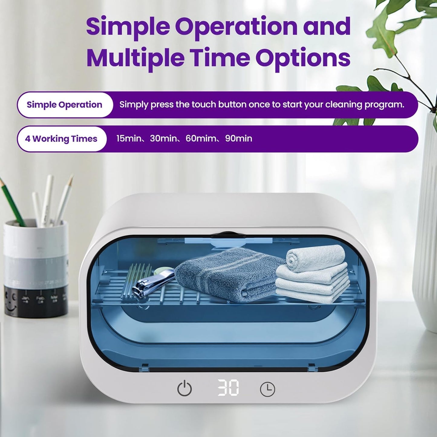 Nail Tool Cleaning Machine, 12L Large Capacity Cleaning Box, Multi-functional Cleaning Tool for Mobile Phone, Baby Bottle, Nail, Toys, Key