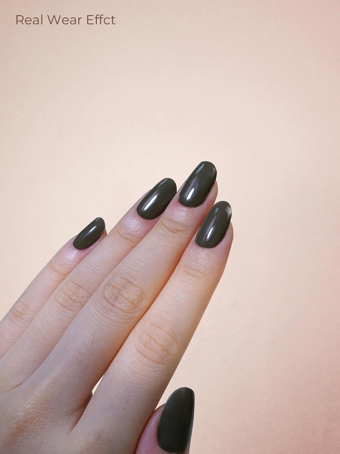 Pre Cured Gel Nail Strips - 44PCS Salon Quality Gel Nail Stickers - Long Lasting Polish Wraps for Women no UV Light Needed Easy Apply& Remove (Fern Brown)