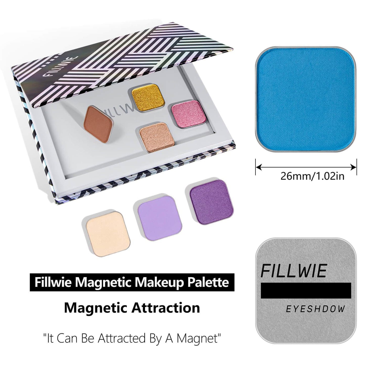 Matte Eyeshadow Sky Blue Soft Matte Finish, Single Magnetic Pan for DIY Makeup Palette, Smooth Powder, Long Lasting and Buildable (Blue Tide)