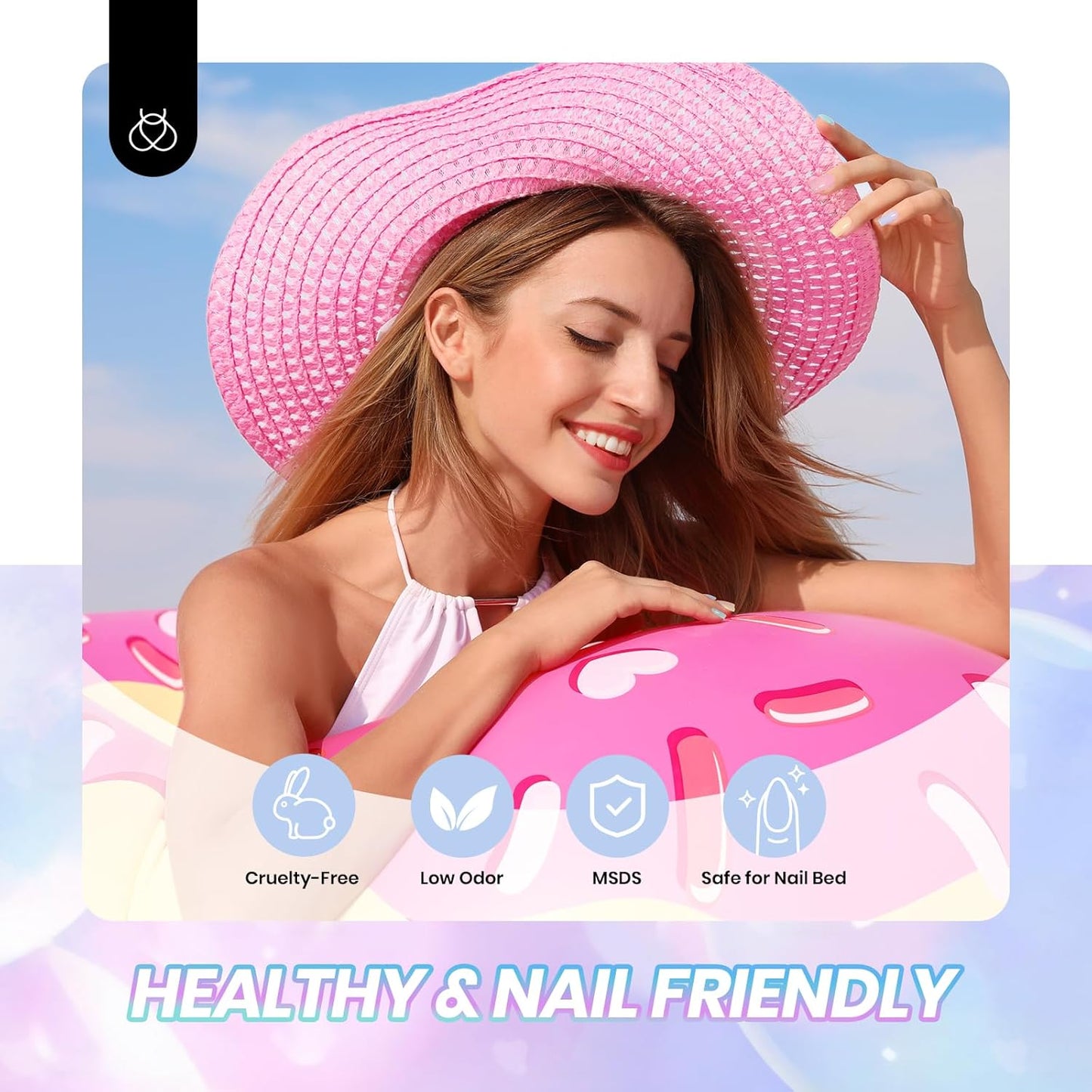 Beetles Pastel Gel Nail Polish Set, 6 Colors Jelly Gel Polish Kit Pink Blue Purple Orange Yellow Green Translucent Effect Soak Off UV Candy Sweet Collection French Nail Gift for Women