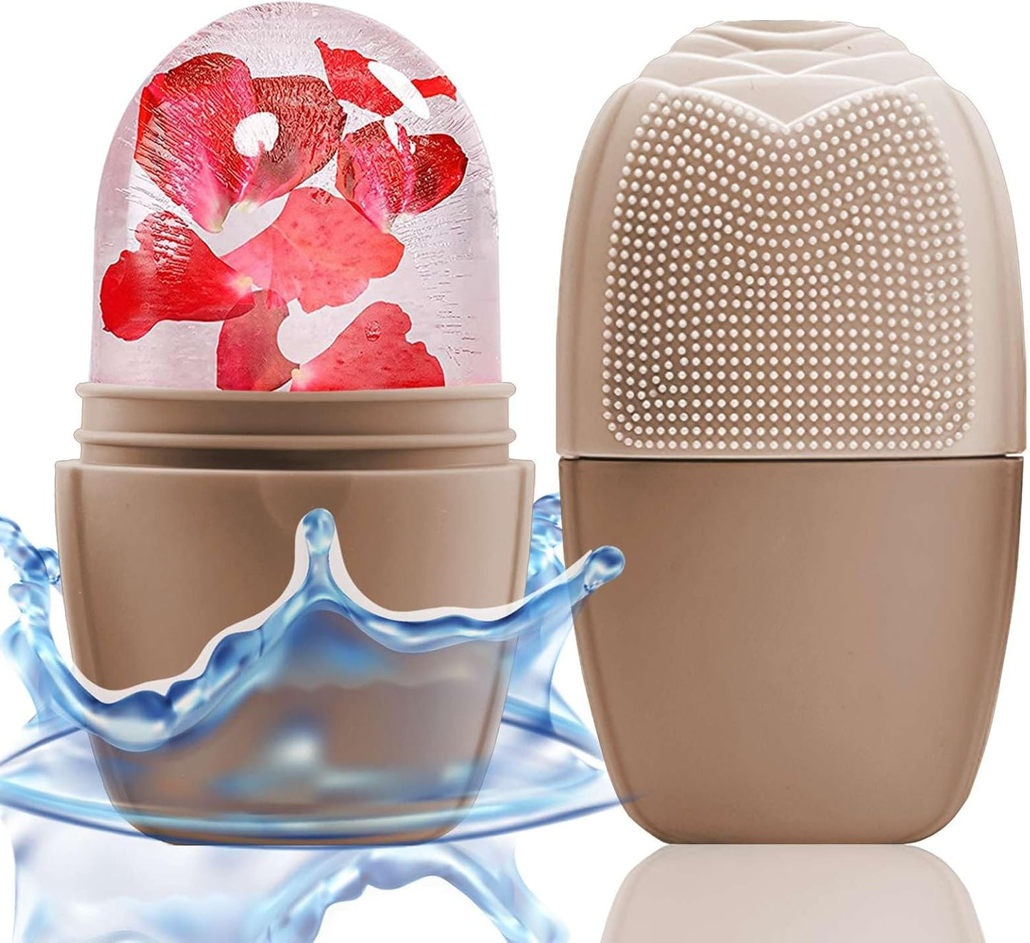 KOGITI Face Ice Roller & Mold - Beauty Facial Massage Tool for Puffiness Relief, Ice Cube Holder