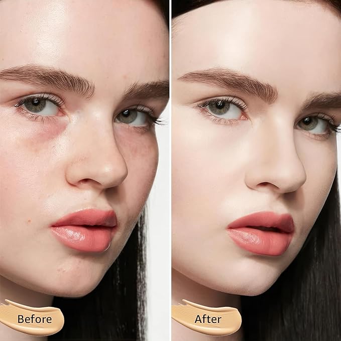 Mushroom Head Air Cushion CC Cream - BB Cream Foundation Makeup Moisturizing Concealer Long-Lasting, Cushion Foundation Full Coverage Self Adjusting (Ivory, 1 PCS)