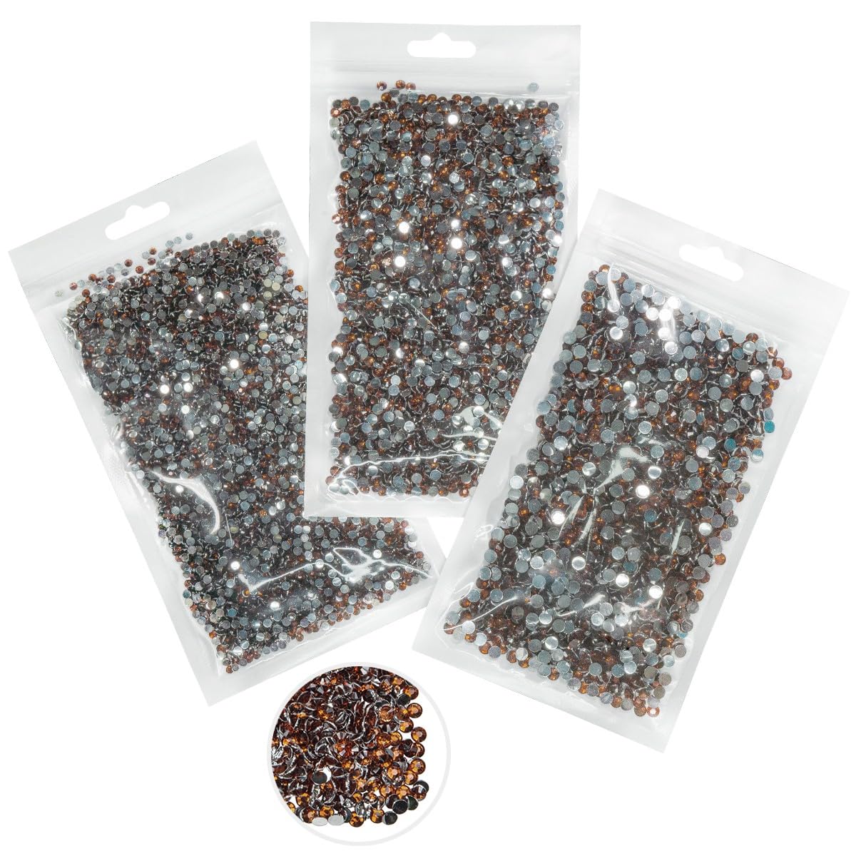 16000PCS Dark Brown Crystal Resin Rhinestones for Crafting 3mm 4mm 5mm Flatback Chocolate Stones Non-Hotfix Diamonds Crystals Gems Charms for Nails Face Eyes Makeup Body Tumblers Crafts Clothes