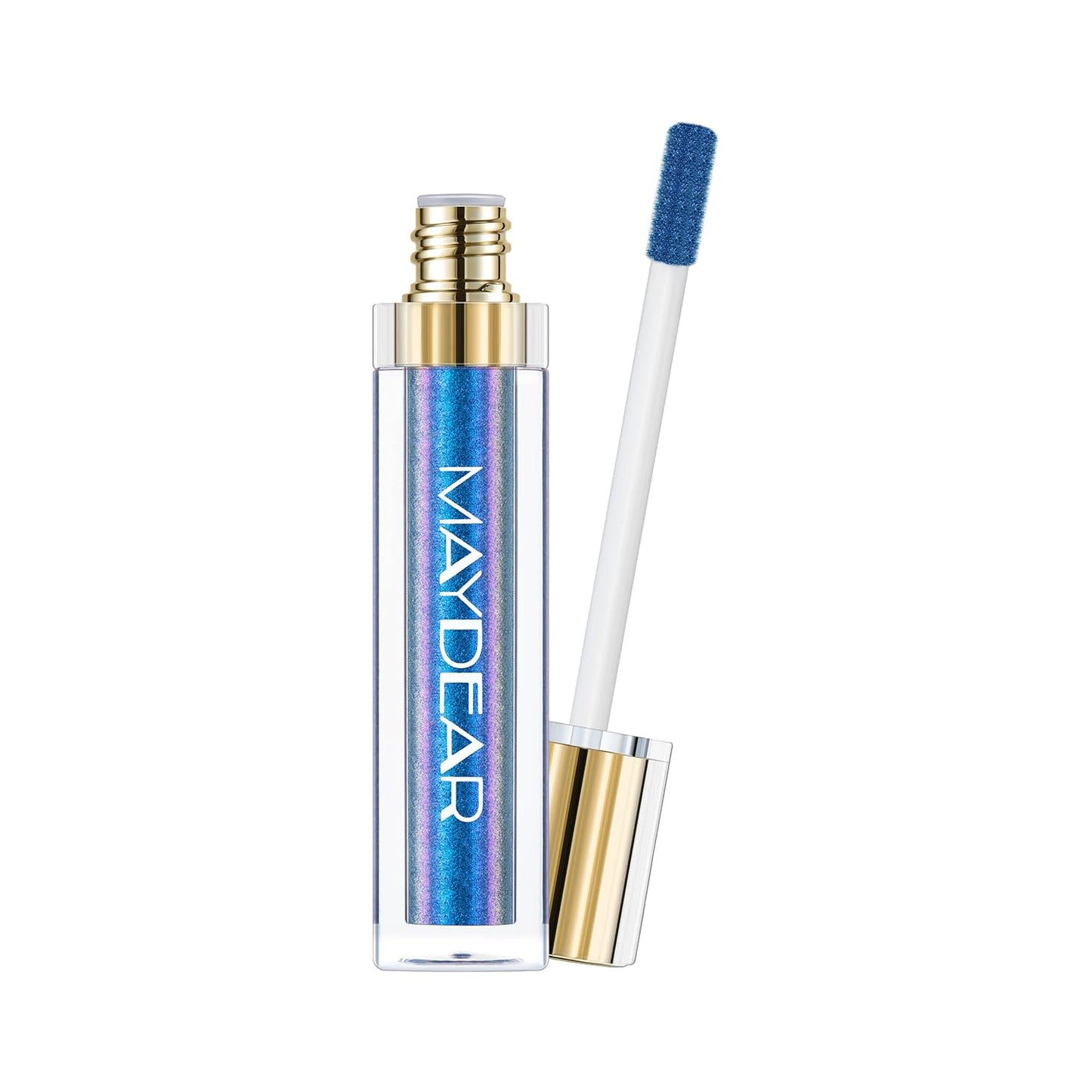 Maydear Chameleon Lipstick High Pigmented Multichrome Lipstick, Long-Lasting Metallic Shine Lip Gloss, Full-Coverage Rainbow Lip Color for Women, Blue Cyan (03)