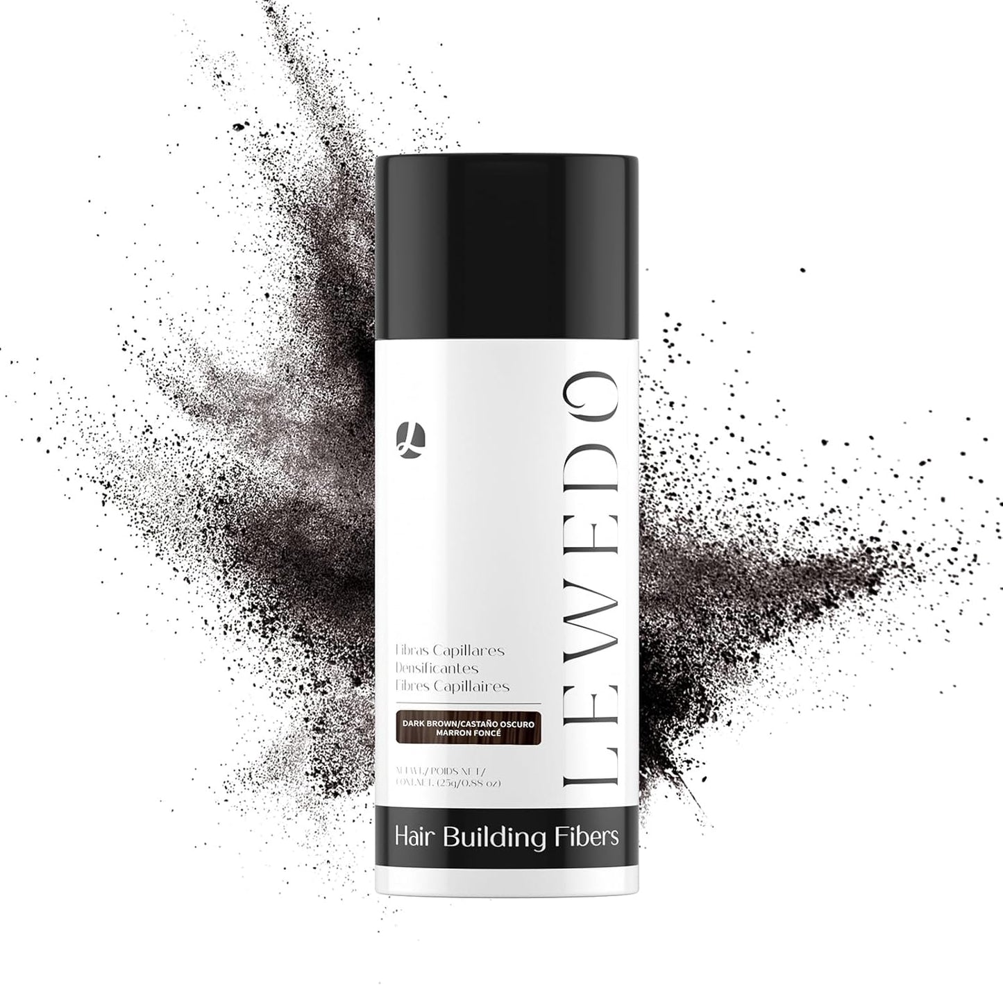 Hair Building Fibers - Instant Volume for Thinning Hair, Natural Appearance with Electrostatic Adsorption,Plant-Based, All-Day Hold, 25G Dark brown