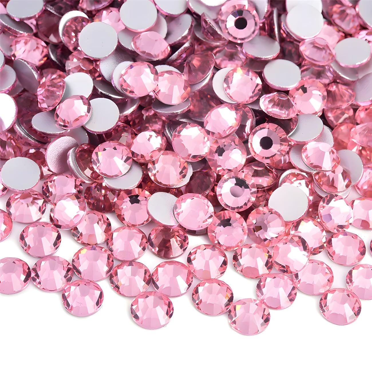Flatback Rhinestones Round Gems for Nails Art and Crafts 4000Pcs SS6 2mm Glitter Crystals Stone DIY Bags Clothes Shoes (Pink)
